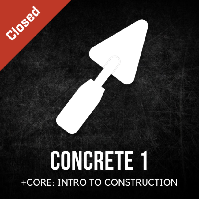 WMCI's Concrete I course is now closed