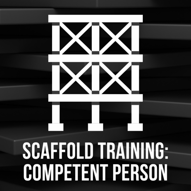 WMCI course image for scaffolding safety training. This course is called "Scaffold Training: Competent Person"