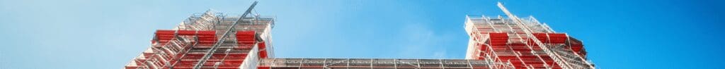 The top of a scaffolding setup