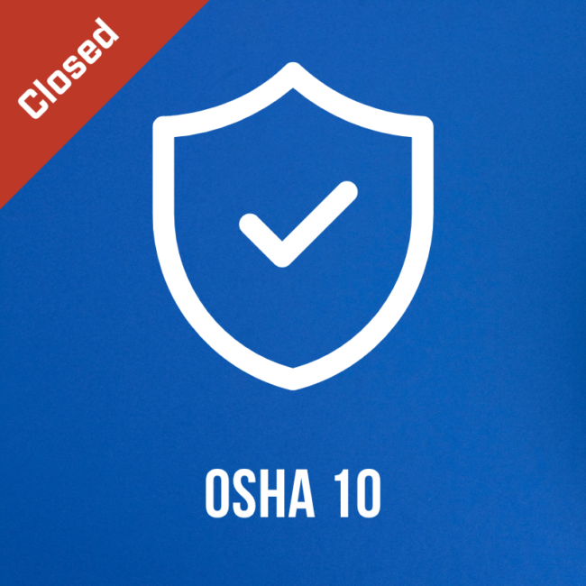 The OSHA 10 course taught through the West Michigan Construction Institute is now closed.