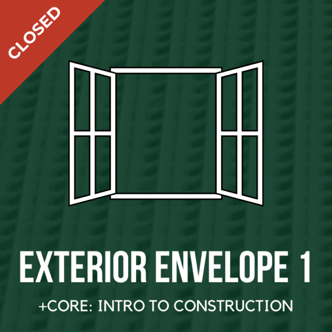 WMCI's Exterior Envelope 1 course is now closed.