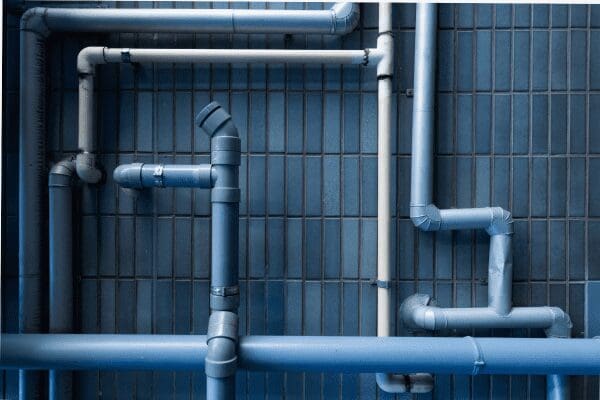 A commercial plumbing pipe network