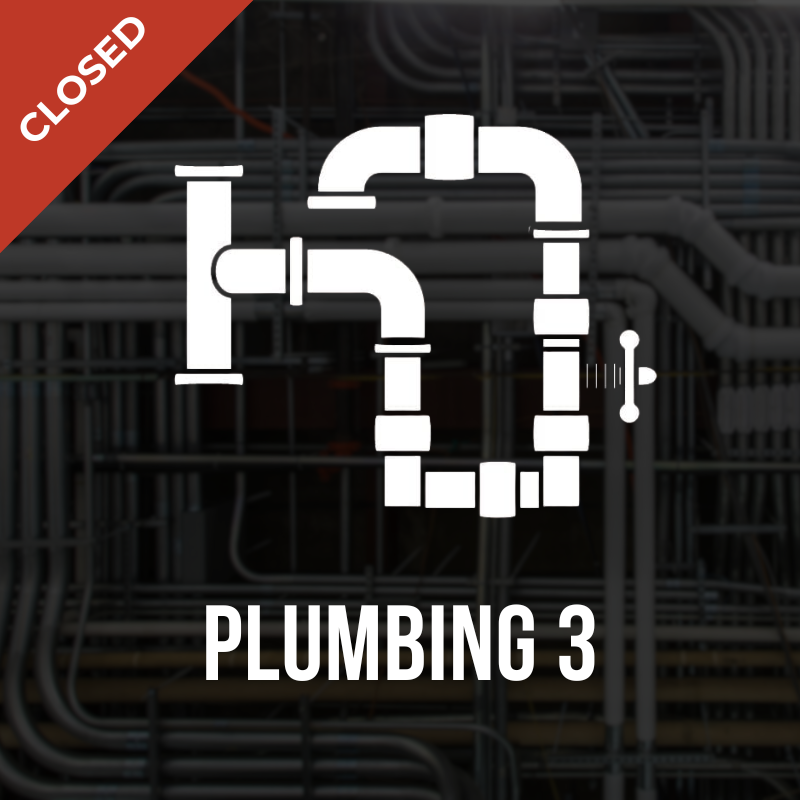WMCI's Plumbing 3 course is closed