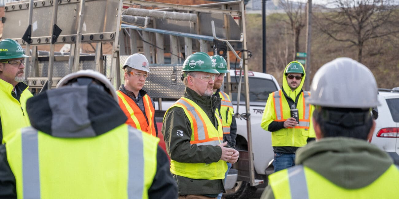 High School WMCI students touring Perrigo jobsite on a field trip