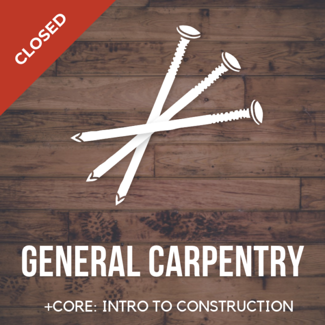 WMCI's General Carpentry and CORE: Intro to the Construction Trades course
