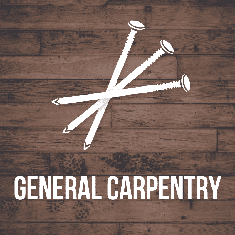 Intro to Carpentry Training course header. This image also shows that the course includes general construction training.