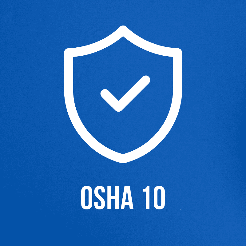 The OSHA 10 course taught through the West Michigan Construction Institute.