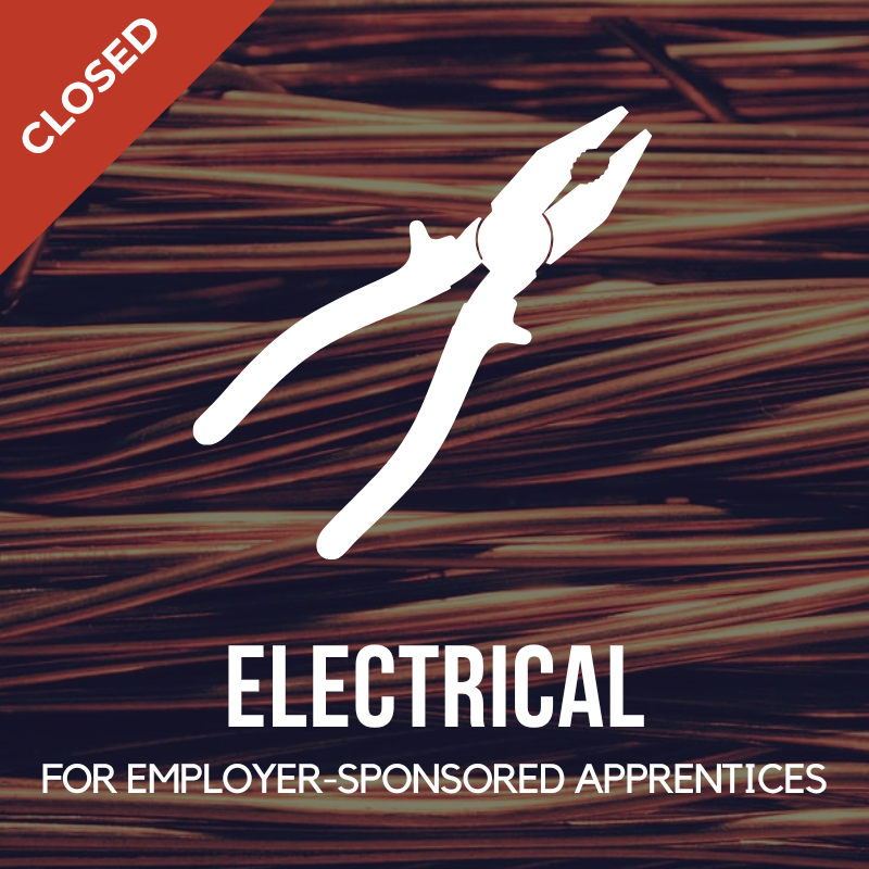 WMCI's Electrical course for Currently employed apprentices is now closed.