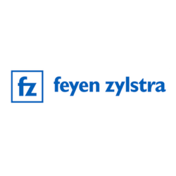 Feven Zylstra logo: blue 'fz' initials in a square beside the blue text 'feven zylstra'.