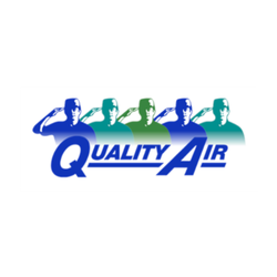 Quality Air logo with five saluting silhouettes above the blue 'Quality Air' wordmark.